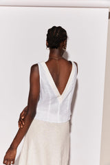 VRG GRL Sleeveless | Women Allegra Linen Top White