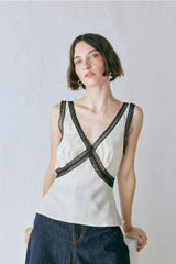 VRG GRL Sleeveless | Women Andi Top Cream