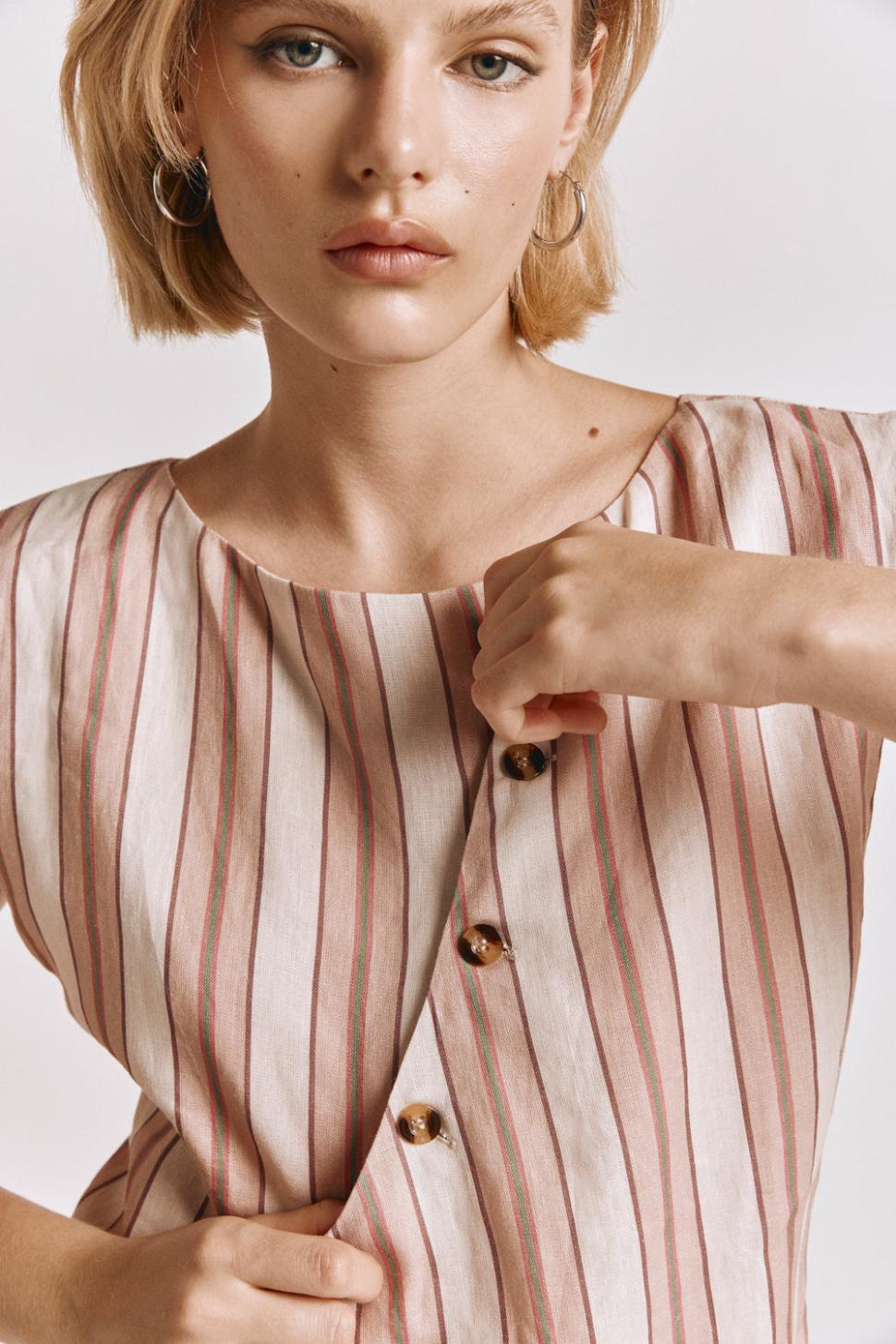 VRG GRL Sleeveless | Women Aria Vest Pink Stripe