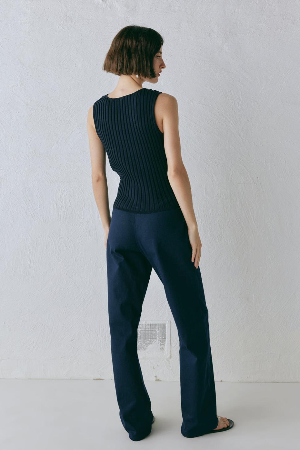 VRG GRL Sleeveless | Women Billie Knit Top Navy