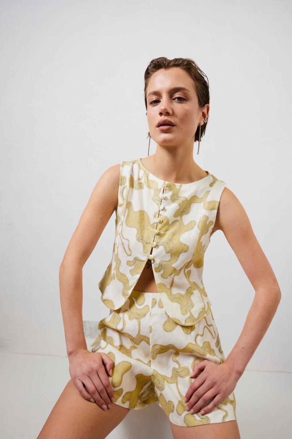 VRG GRL Sleeveless | Women Celeste Linen Top Tropic