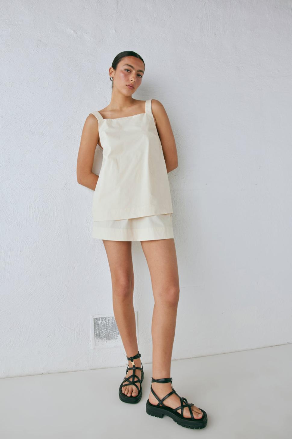 VRG GRL Sleeveless | Women Elka Top Cream
