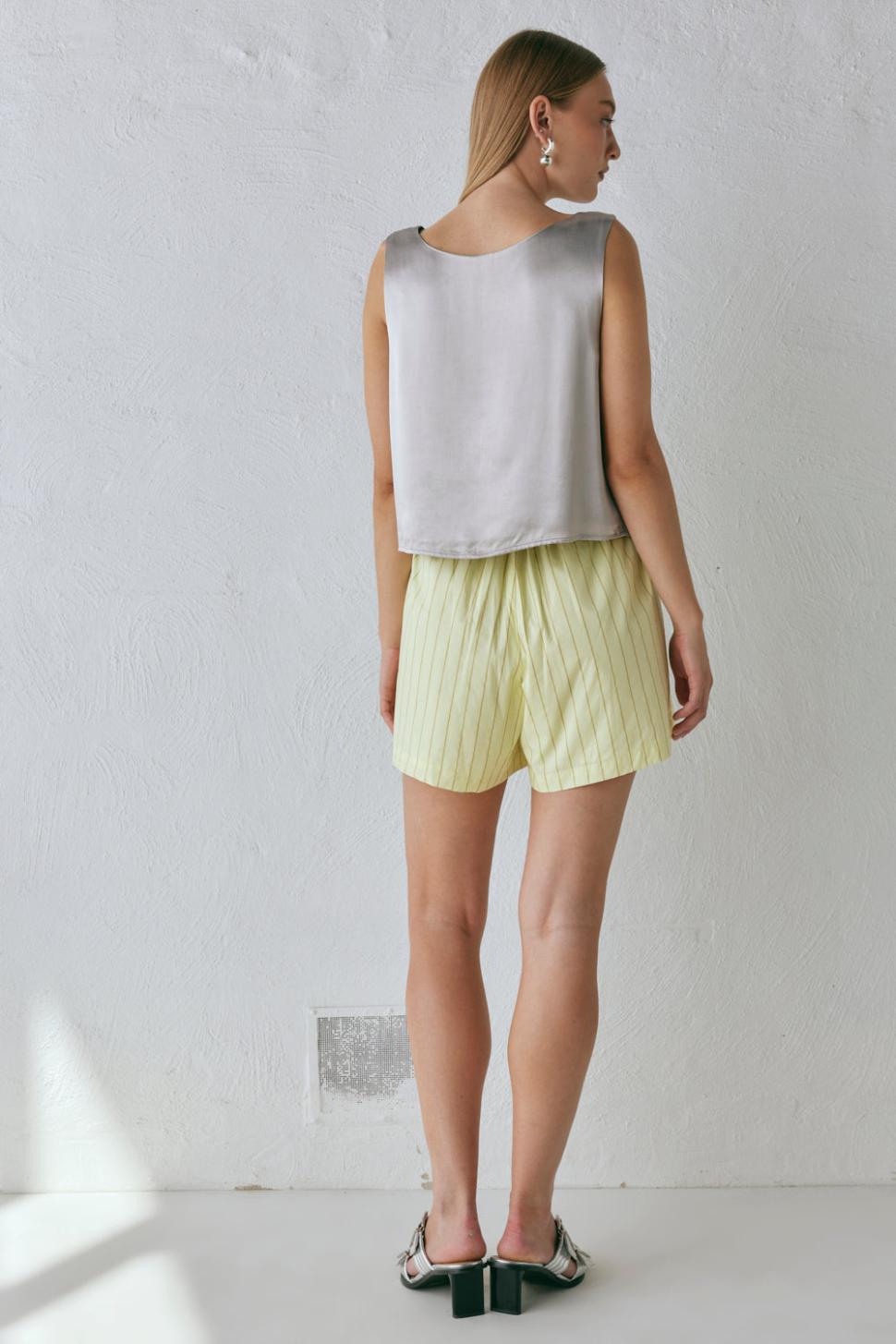 VRG GRL Sleeveless | Women Lira Satin Top Silver