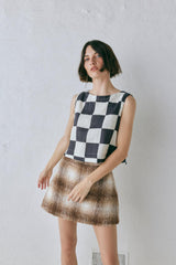 VRG GRL Sleeveless | Women Naya Linen Top Check