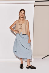 VRG GRL Sleeveless | Women Nessa Linen Smock Top Beige