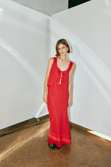 VRG GRL Sleeveless | Women Nessa Linen Smock Top Chilli