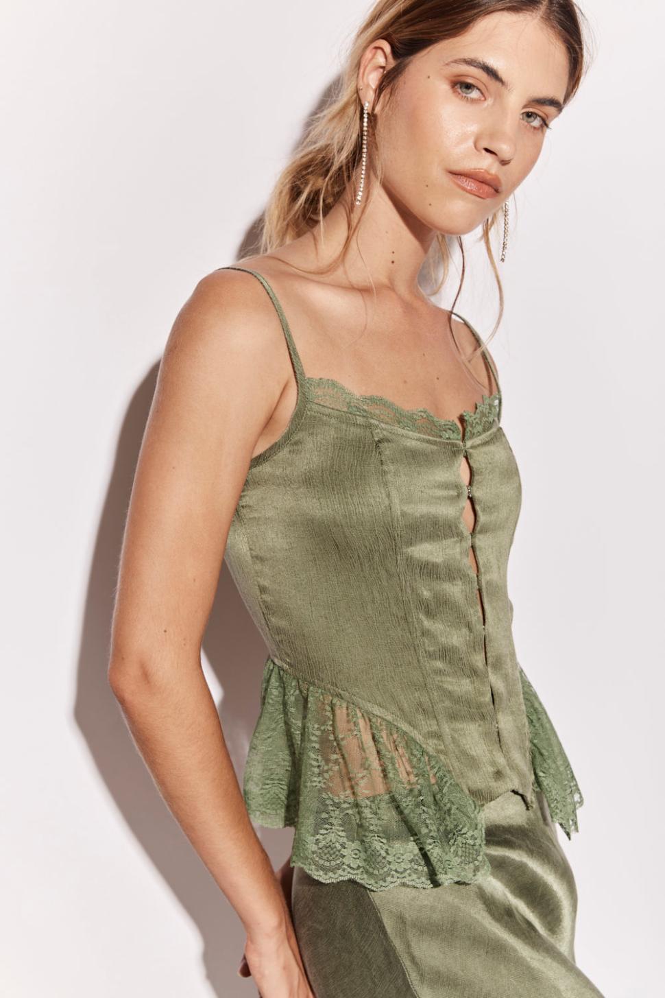 VRG GRL Sleeveless | Women Rhapsody Top Forest