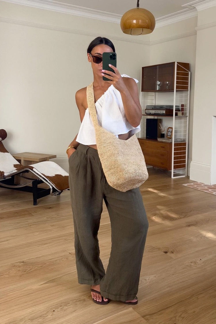 VRG GRL Sleeveless | Women Slow Living Linen Top White