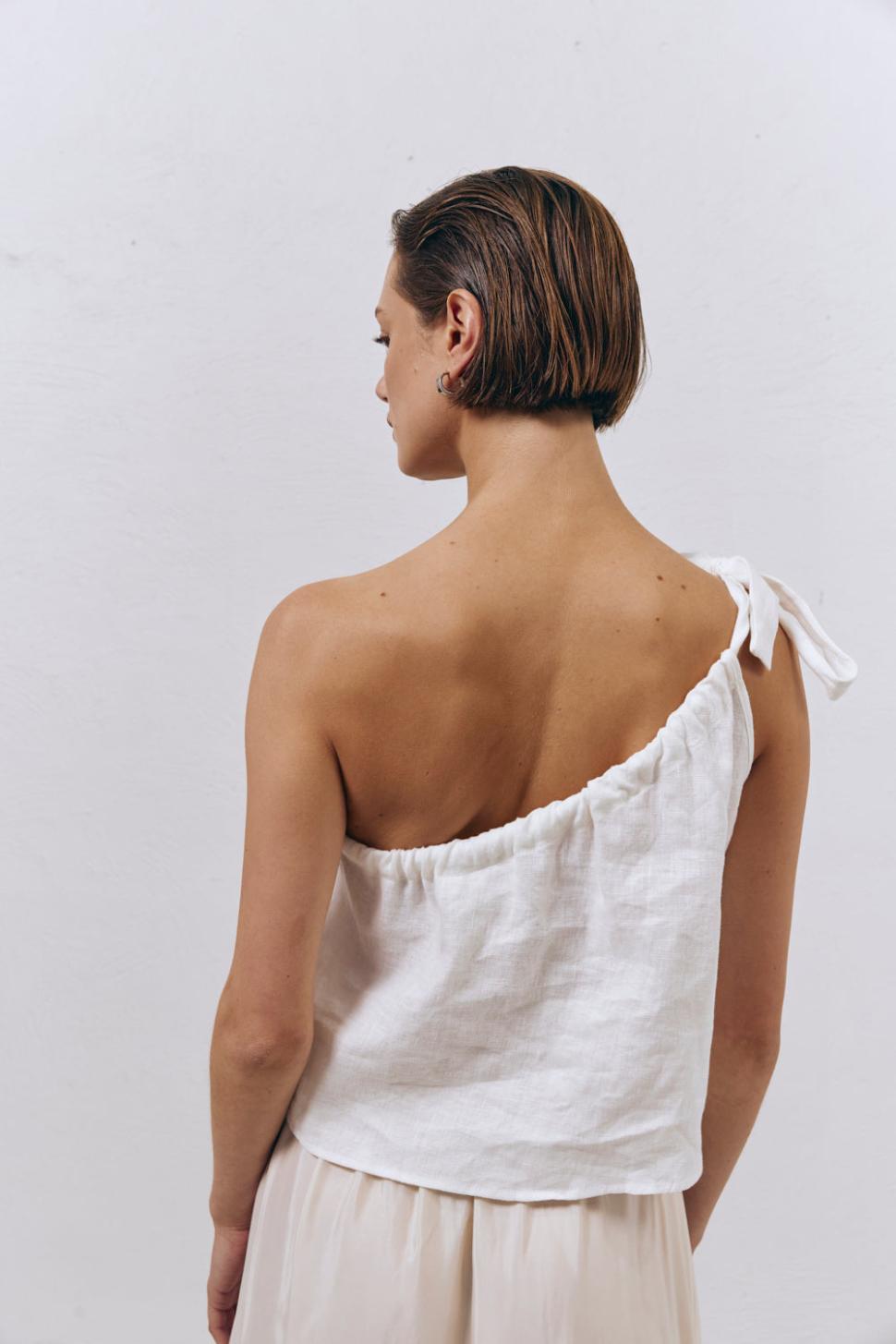 VRG GRL Sleeveless | Women Slow Living Linen Top White