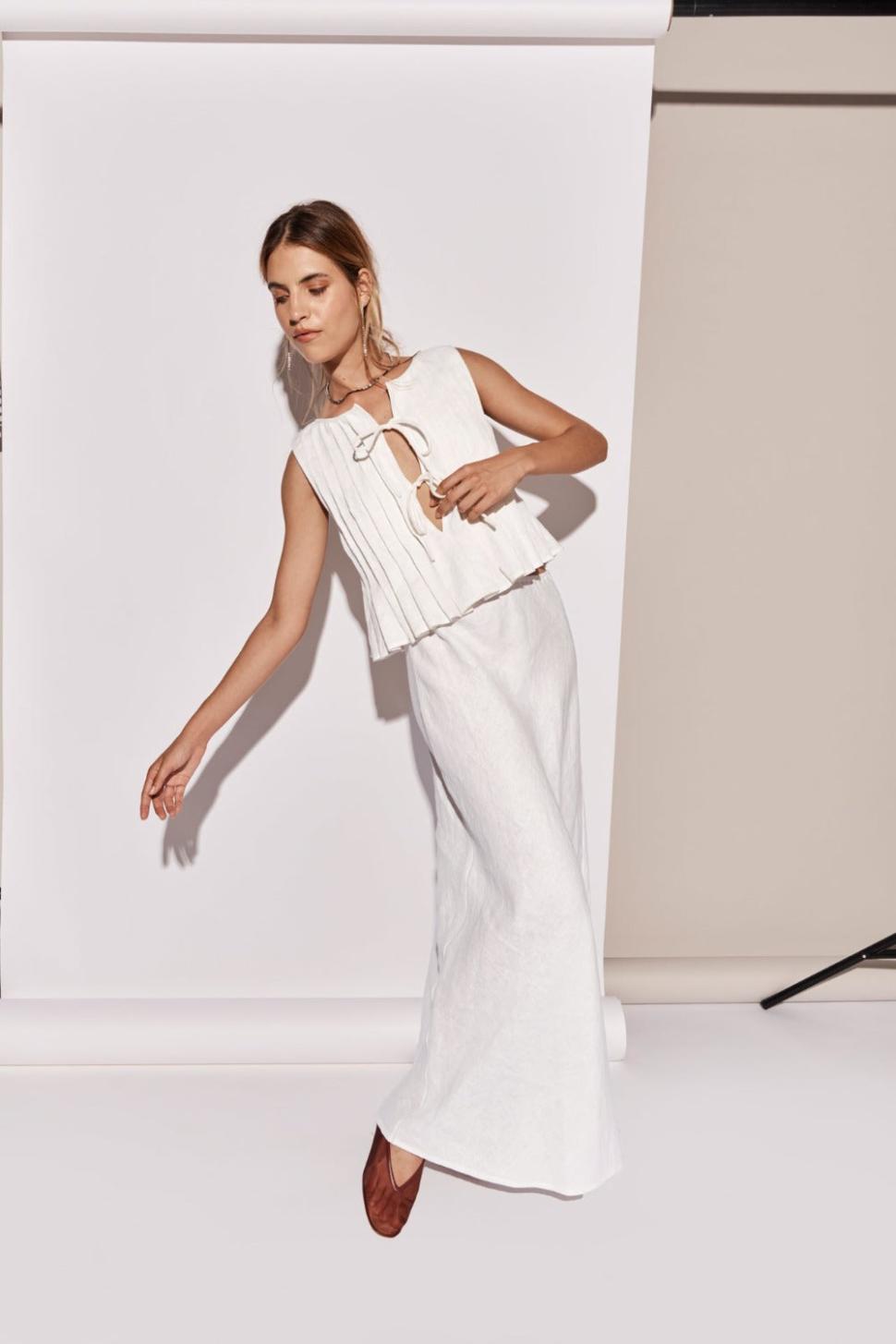 VRG GRL Sleeveless | Women Valeria Linen Top White