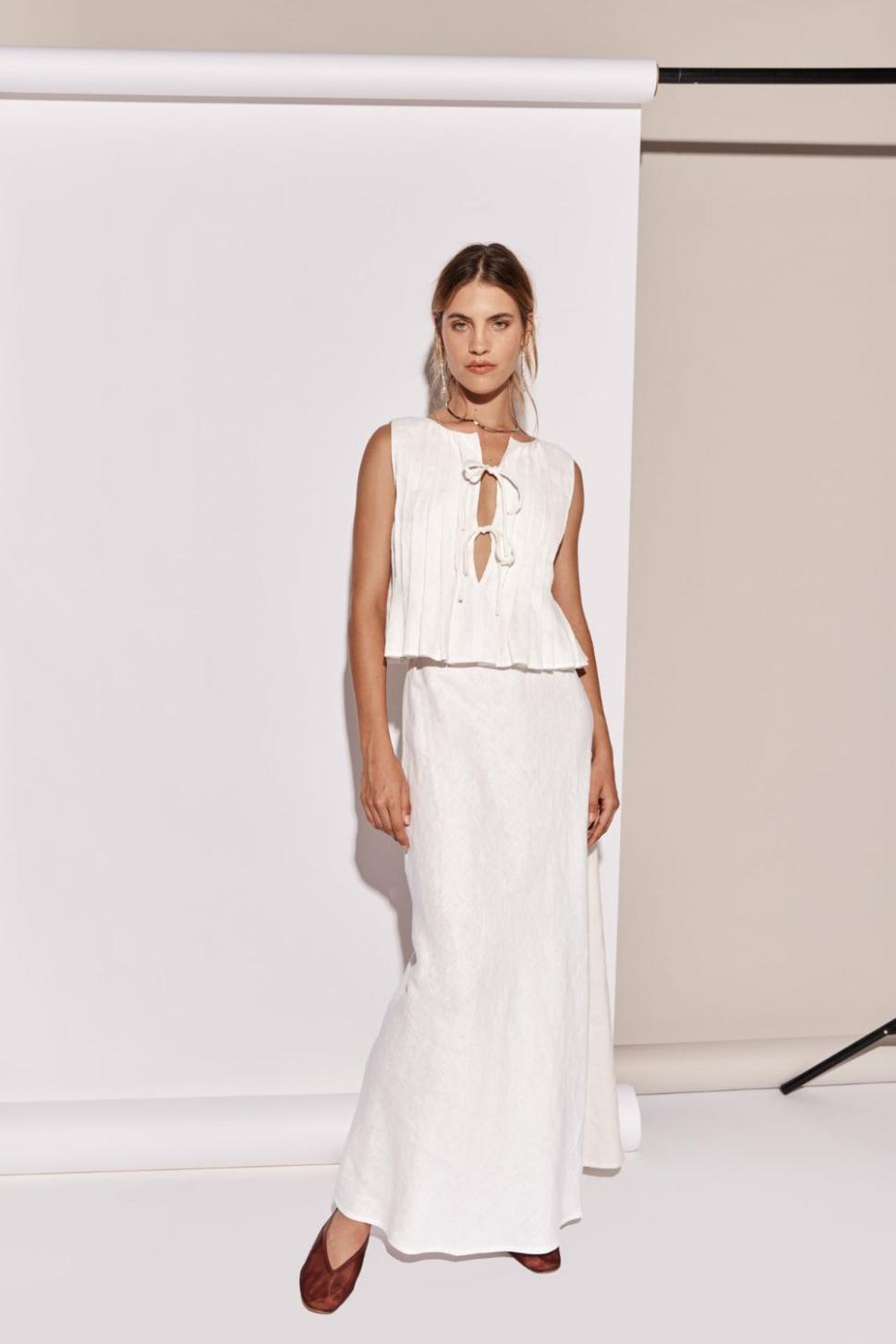 VRG GRL Sleeveless | Women Valeria Linen Top White