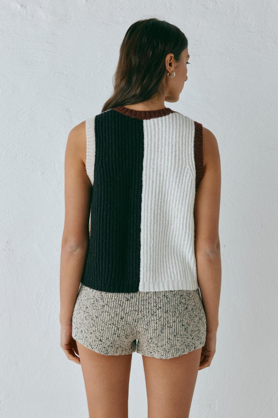 VRG GRL Vests | Women Bridgette Knit Vest Splice