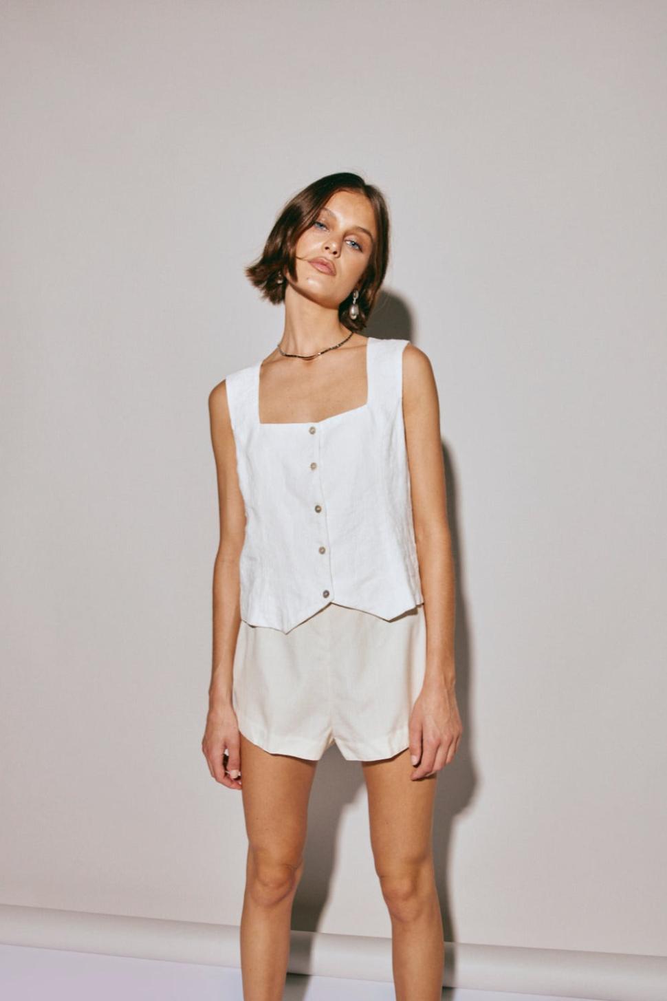 VRG GRL Vests | Women Mimi Top White