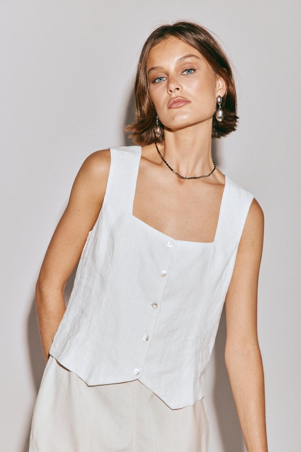 VRG GRL Vests | Women Mimi Top White