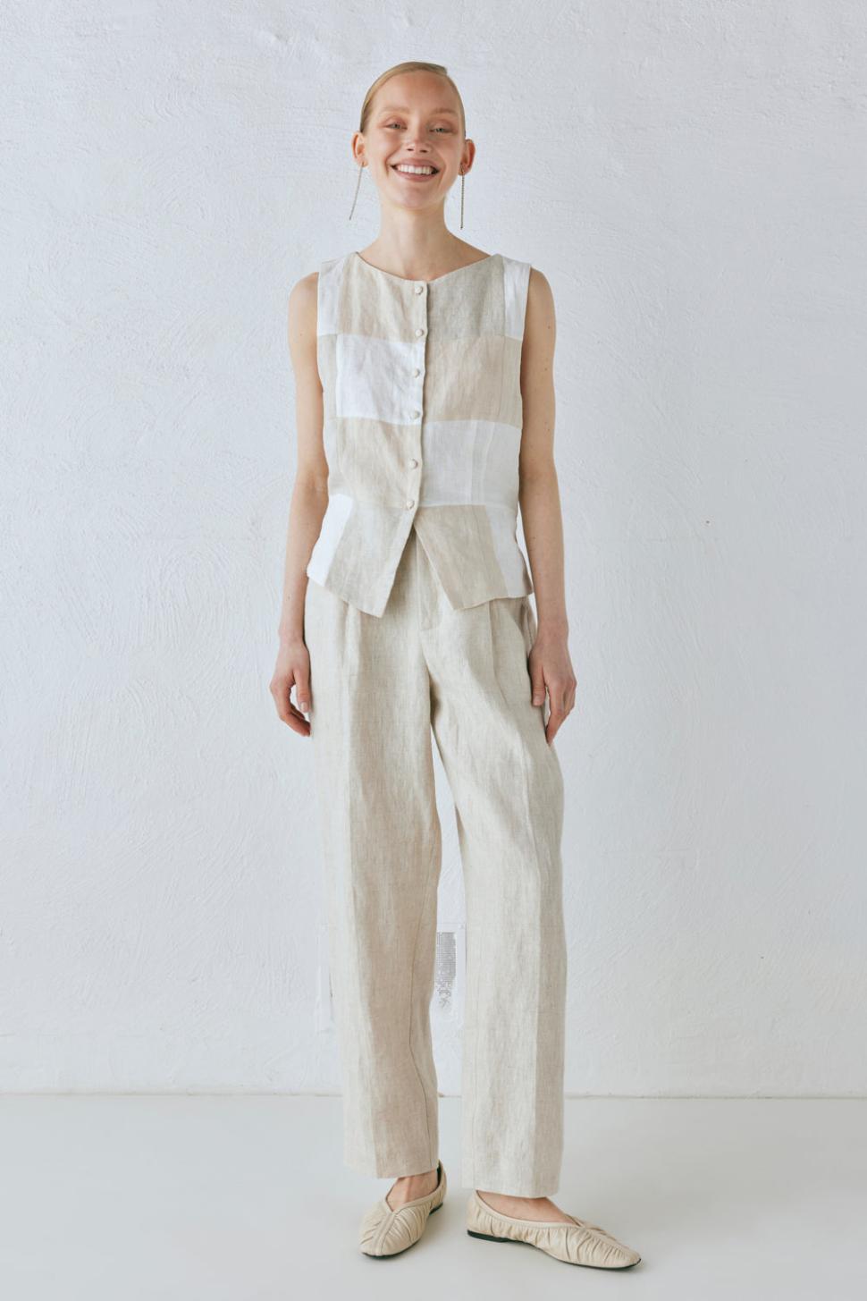 VRG GRL Vests | Women Rare Linen Vest Natural