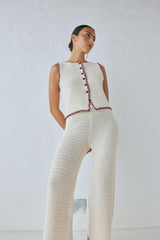 VRG GRL Vests | Women Stella Knit Vest Cream