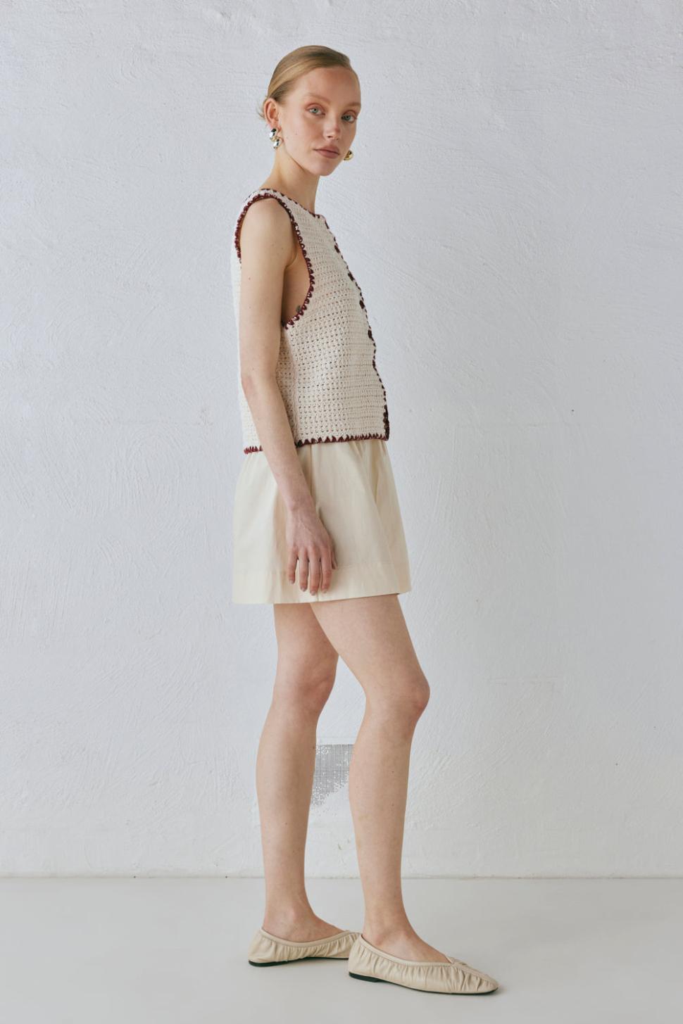 VRG GRL Vests | Women Stella Knit Vest Cream